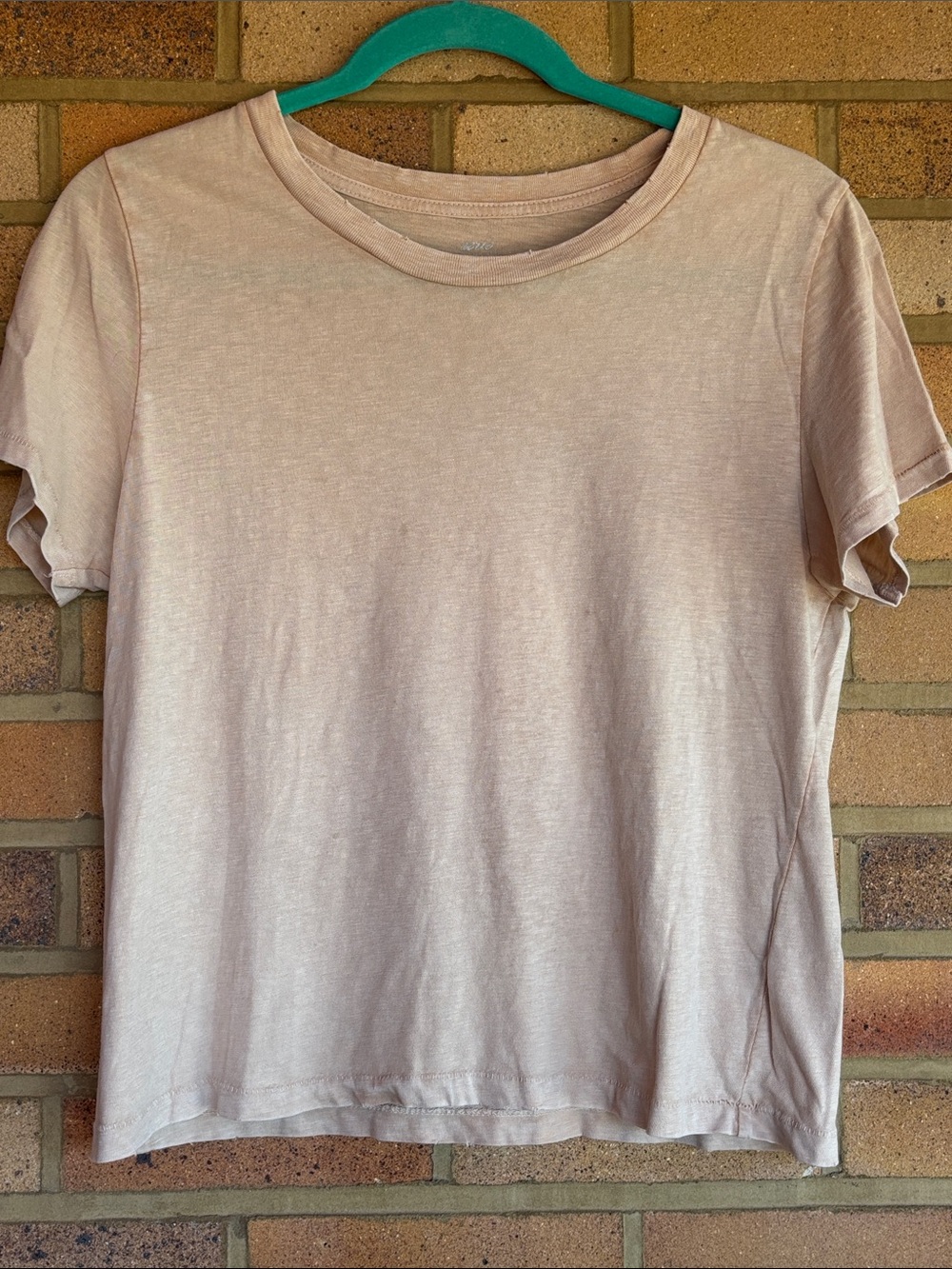 aerie Pale Pink Lightweight Short Sleeve Crop Crewneck Tee M